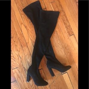 Suede black thigh high boots size US 6.5